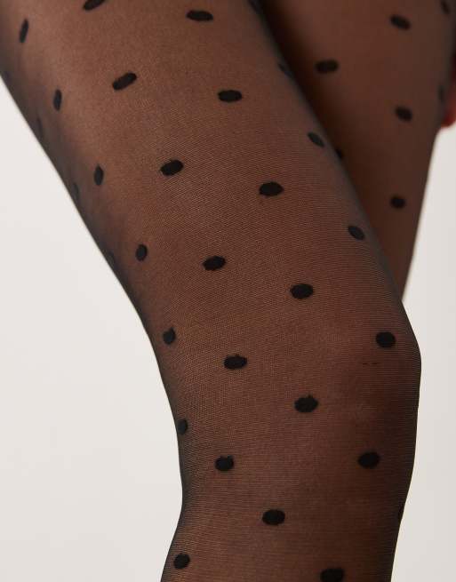 ASOS DESIGN panty's met polkadot in zwart, 2 van 3