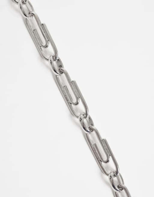 ASOS DESIGN paperclip chain bracelet in silver, 3 of 3
