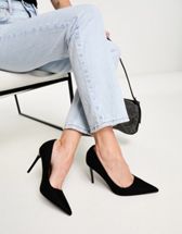 ASOS DESIGN Wide Fit Prize tie leg high heeled shoes in black | ASOS