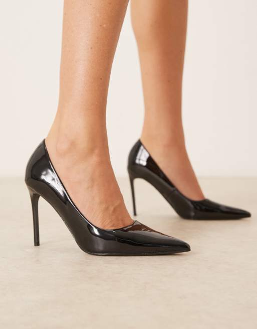 ASOS DESIGN – Paphos – Svarta lackade pumps med hög klack och spetsig tå , 3 av 4