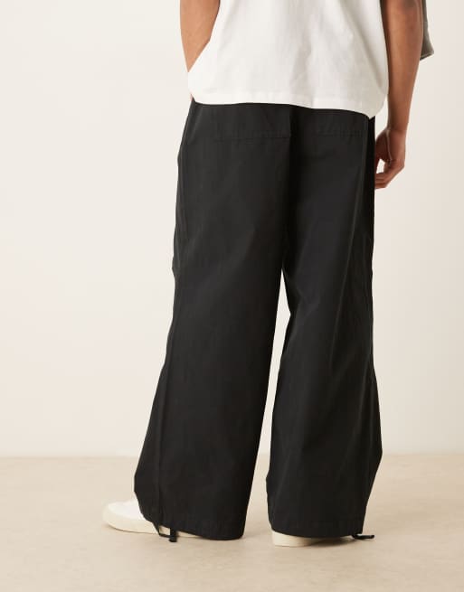 ASOS DESIGN - Parachute-broek van popeline in zwart, 4 van 5