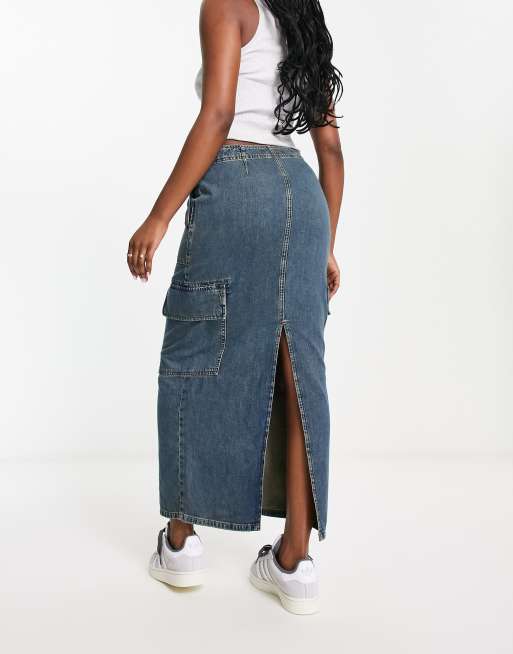 Denim midi skirt outlet asos