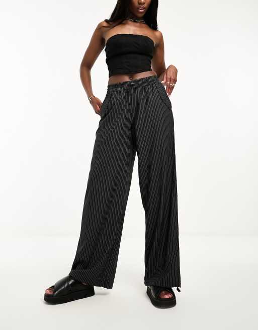 Parachute Pants Women, Fashion Striped Elastic Cargo Trousers Relaxed High  Waist Track Pants (Color : Black, Size : Small) : : Clothing,  Shoes & Accessories