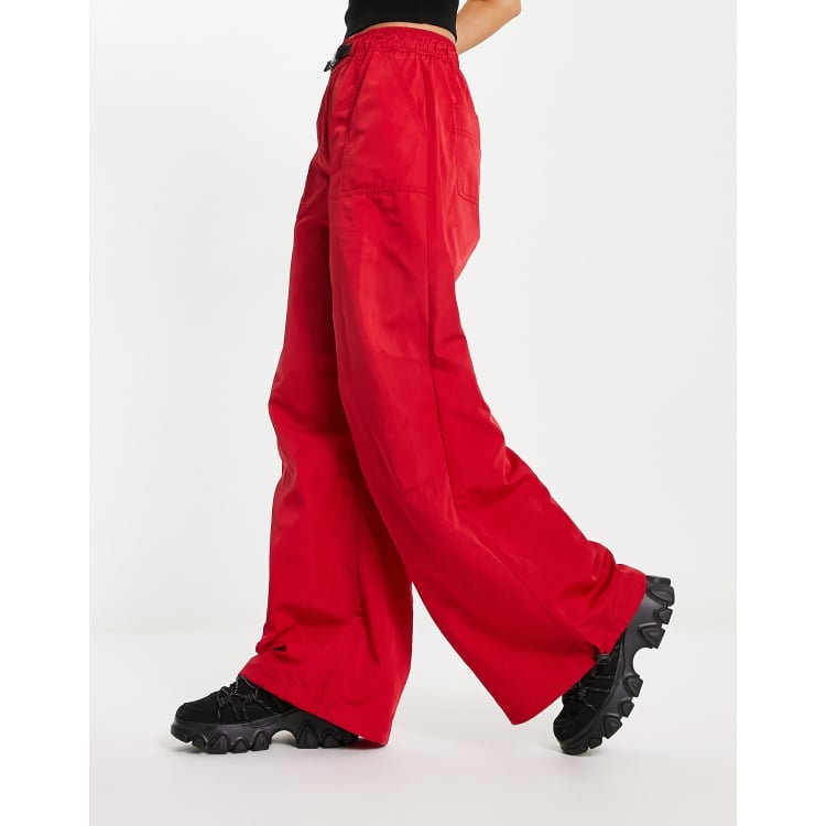 Belted Cargo Parachute Pants