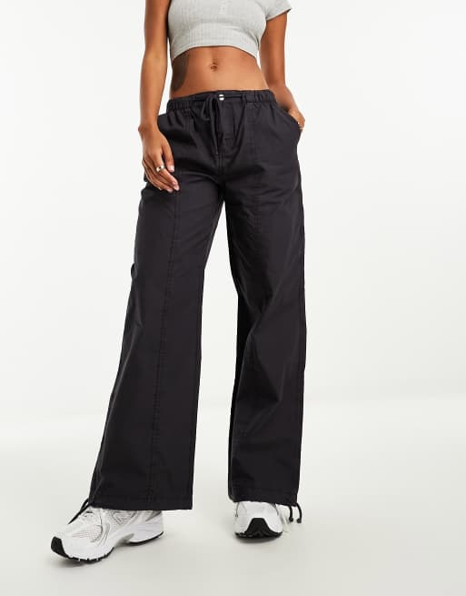 ASOS DESIGN flare pants with cargo pocket detail in black