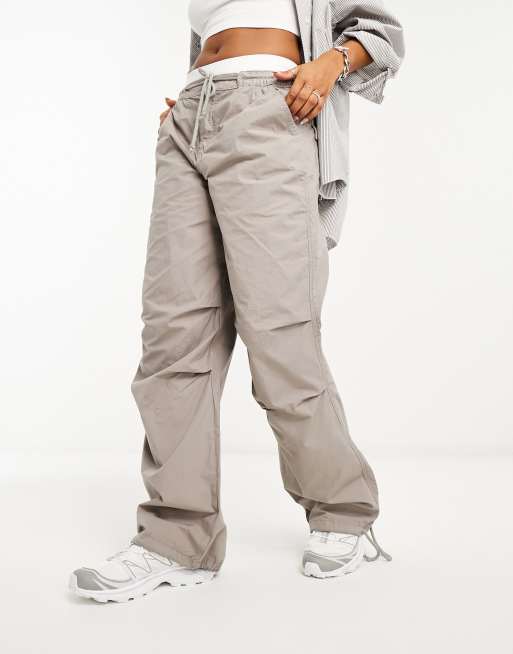 Check styling ideas for「Wide Fit Parachute Cargo Pants、Drawstring  Backpack」