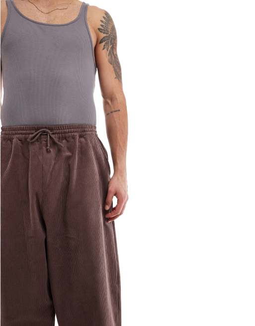 ASOS DESIGN parachute cord trouser in brown, 5 of 5