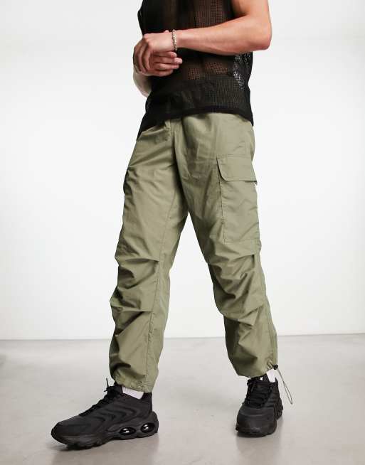 ASOS DESIGN baggy cargo pants in khaki