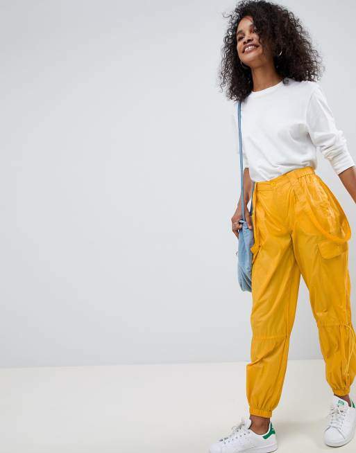 ASOS DESIGN parachute ruched trousers