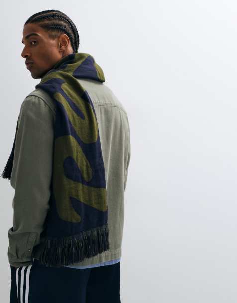 ASOS DESIGN paraiso graphic scarf in navy - view 1