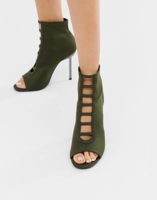 ASOS DESIGN Paramount knitted heels-Green Green
