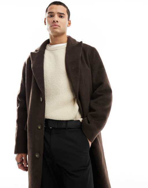 ASOS DESIGN Pardessus oversize riche Marron ASOS