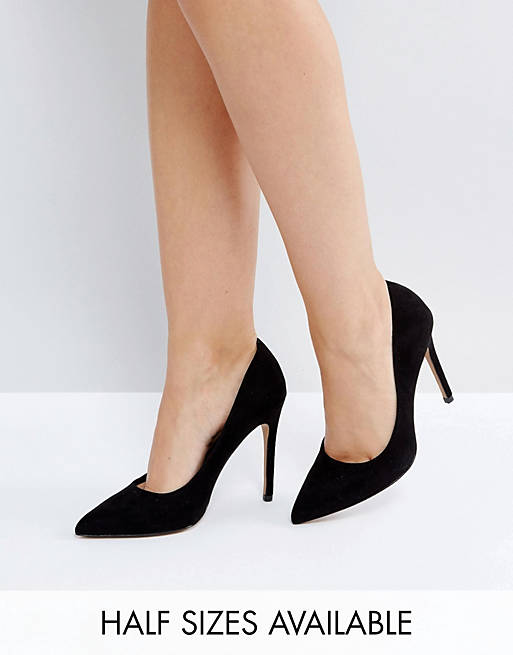 ASOS DESIGN Paris pointed high heeled court shoes in black