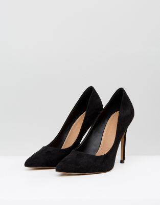 black suede court shoes high heel
