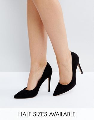 black closed high heels