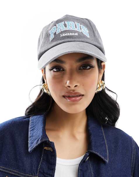 ASOS DESIGN paris slogan washed canvas cap - view 1