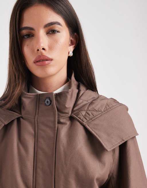 ASOS DESIGN - Parka courte avec capuche - Marron, 2 de 4