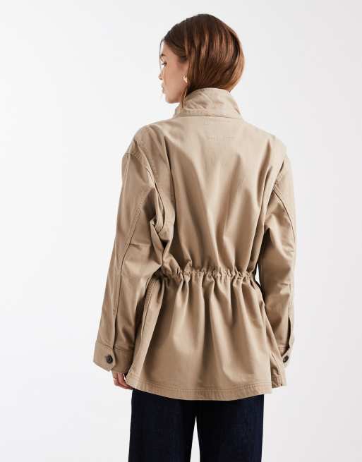 ASOS DESIGN - Parka in cotone color pietra con quattro tasche, 3 di 4