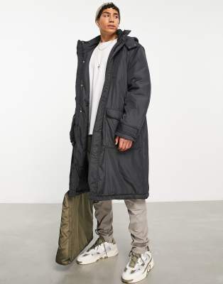 ASOS DESIGN parka jacket in black