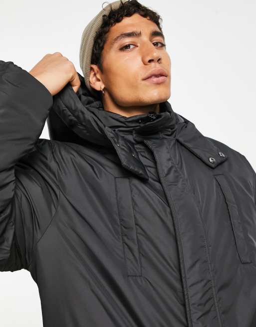 ASOS DESIGN parka jacket in black | ASOS