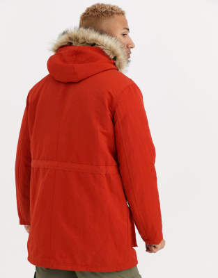 orange lined parka