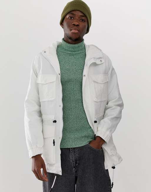 ASOS DESIGN parka jacket in white | ASOS