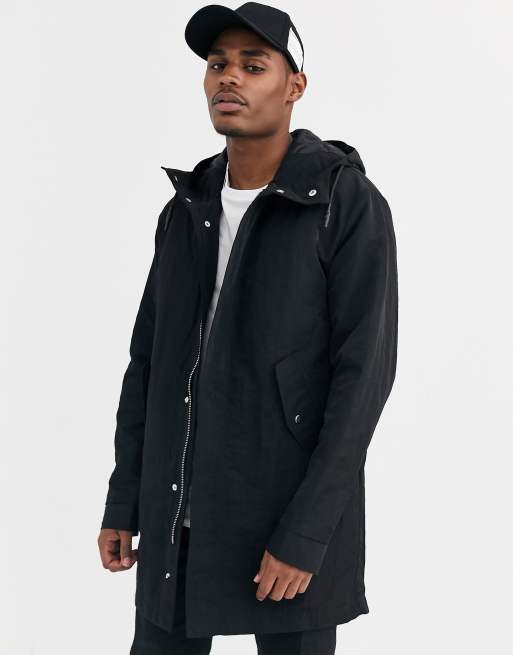 ASOS DESIGN parka jacket with detachable vest liner in black | ASOS