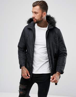 black fur parka mens