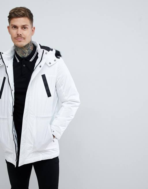 White parka jacket clearance mens