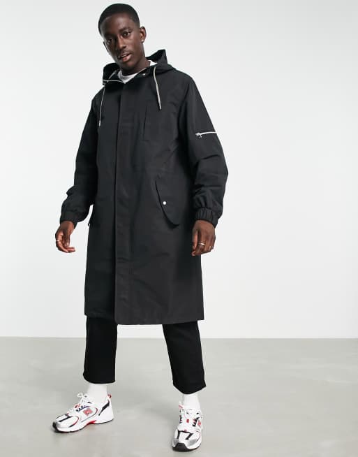 ASOS DESIGN - Parka met lange pasvorm in zwart, 4 van 4