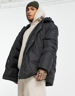 ASOS DESIGN oversized parka jacket in black - ASOS Price Checker
