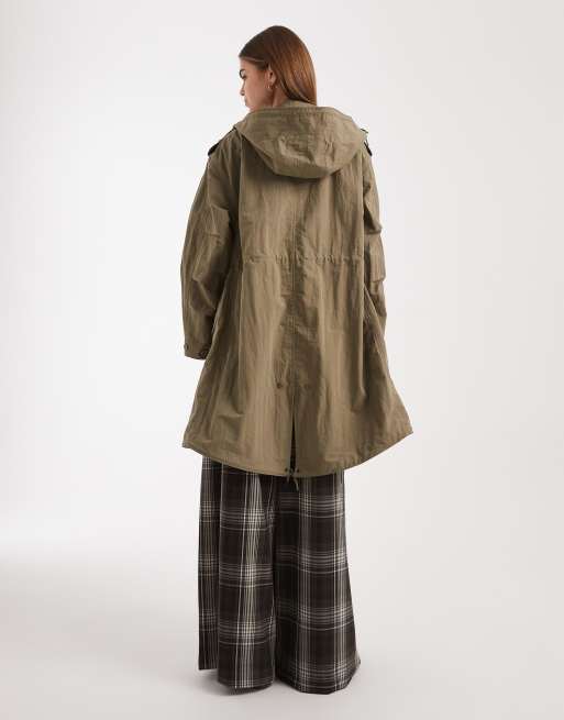 ASOS DESIGN – Parka oversize w kolorze khaki, 4 z 4