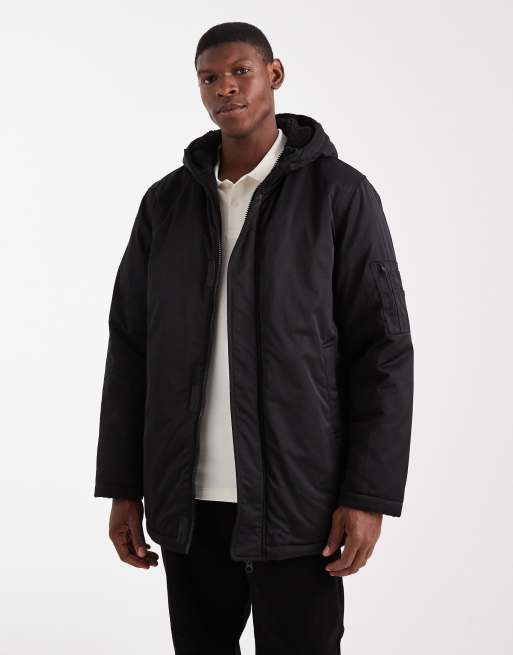 ASOS DESIGN - Parka taglio medio nero