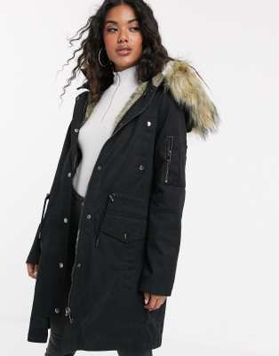 grey fur parka