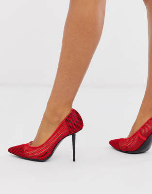 asos red high heels