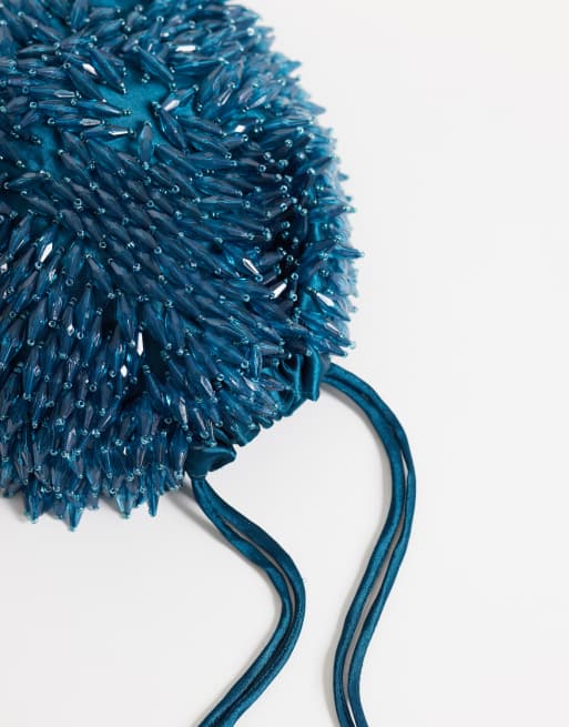 ASOS DESIGN pärlprydd pouch i blågrönt, 2 av 4