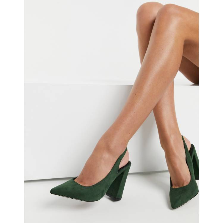 Forest green block discount heels