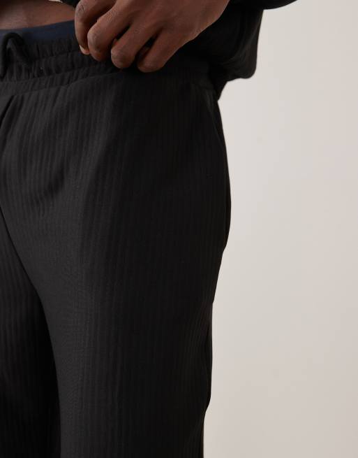 ASOS DESIGN - Parte de un conjunto - Joggers negros de corte slim de canalé, 5 de 5