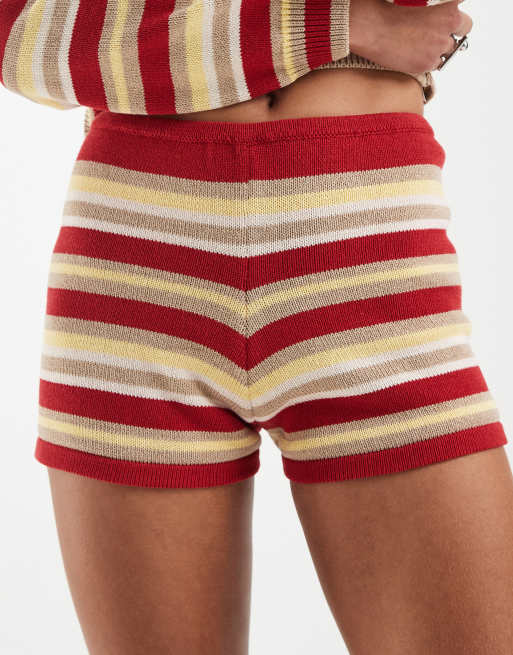 ASOS DESIGN - Parte de un conjunto - Pantalones muy cortos a rayas de punto, 3 de 5