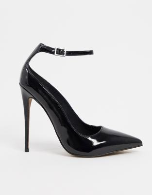 talon aiguille noir vernis