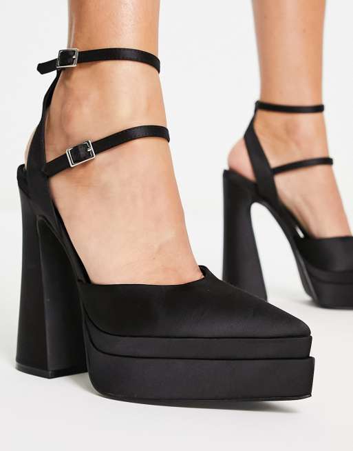 ASOS DESIGN Parton Chaussures pointues plateforme double et talon Noir