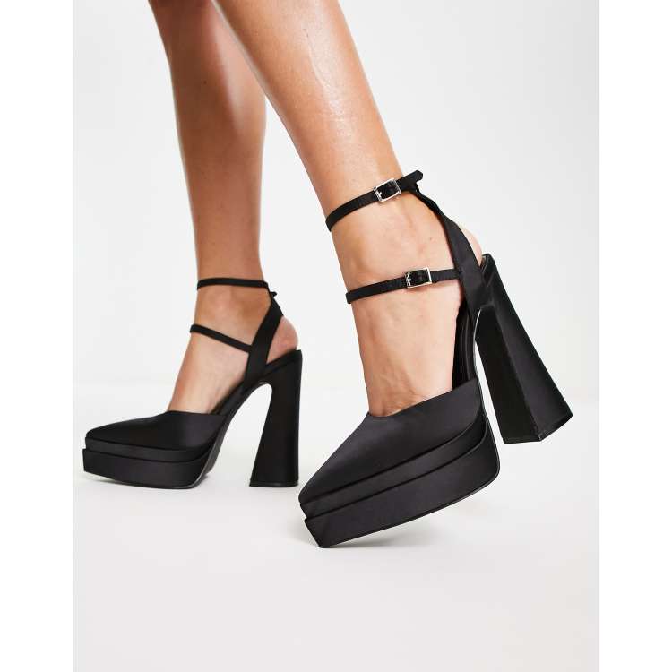 Asos black store platform heels