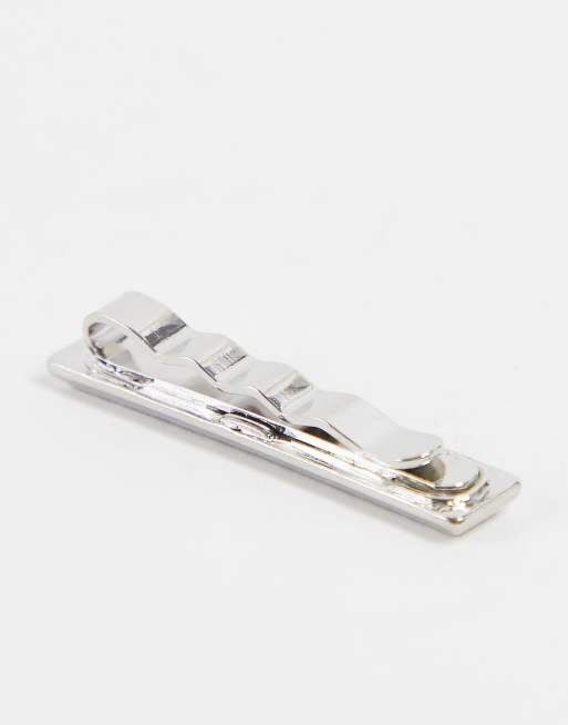 ASOS DESIGN – Party – Silverfärgad slipsnål med präglat chevronmönster, 2 av 4
