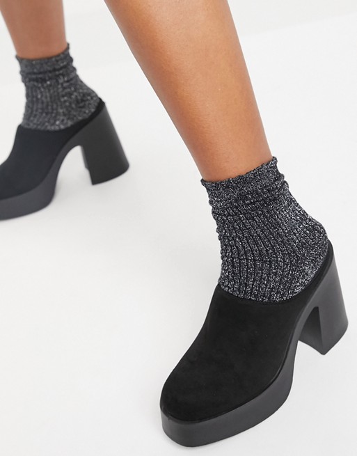 ASOS DESIGN Pascha chunky heeled mules in black