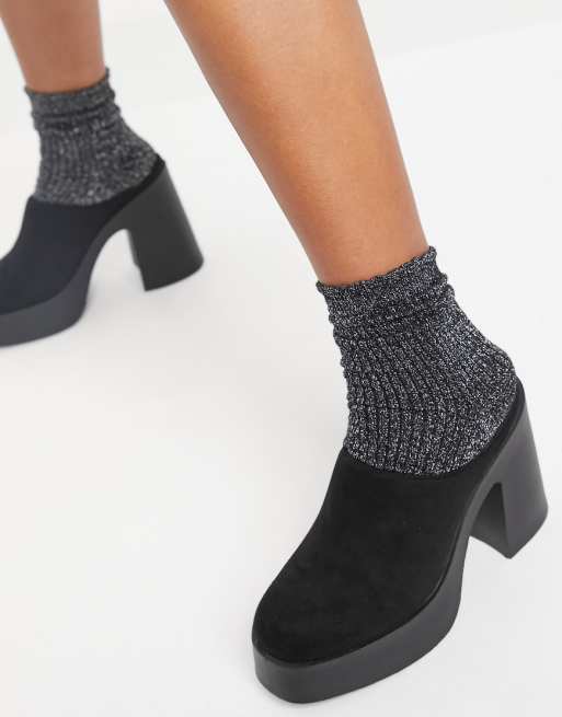 ASOS DESIGN Pascha chunky heeled mules in black | ASOS