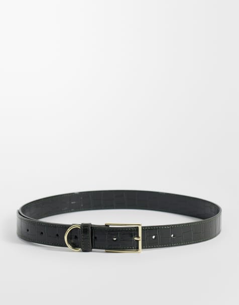 ASOS DESIGN pasek na biodra i talię z kwadratową klamrą w kolorze z motywem croc - view 1