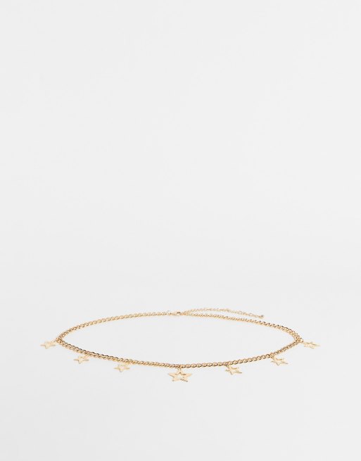 ASOS DESIGN – Pasek z łańcuszka w kolorze złotym z gwiazdkami