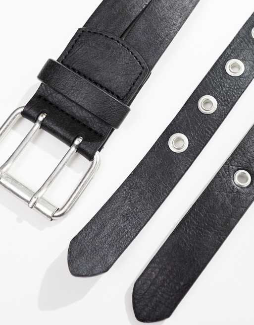 ASOS DESIGN – Pasek z dwoma klamrami do jeansów z niskim stanem , 2 z 4