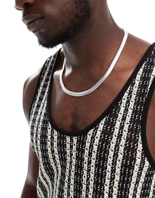 ASOS DESIGN – Płaski naszyjnik łańcuszkowy w odcieniu srebra 