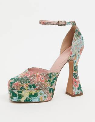 floral platform heels